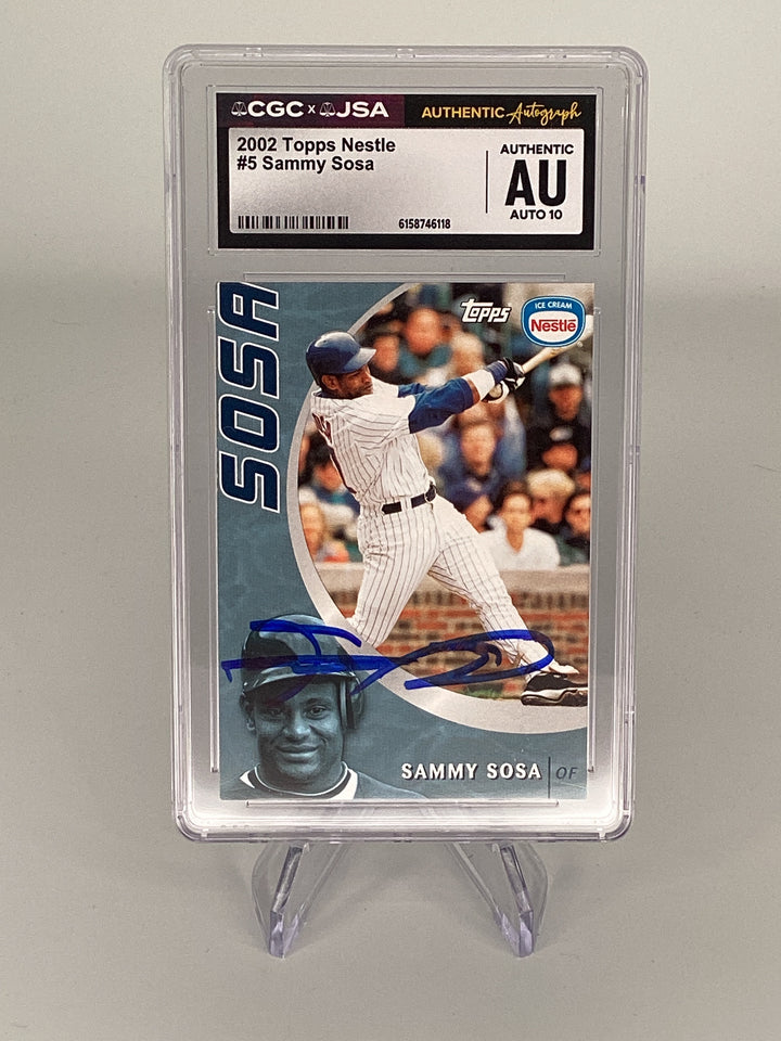 Sammy Sosa 2002 Topps, CGCxJSA Authentic Auto