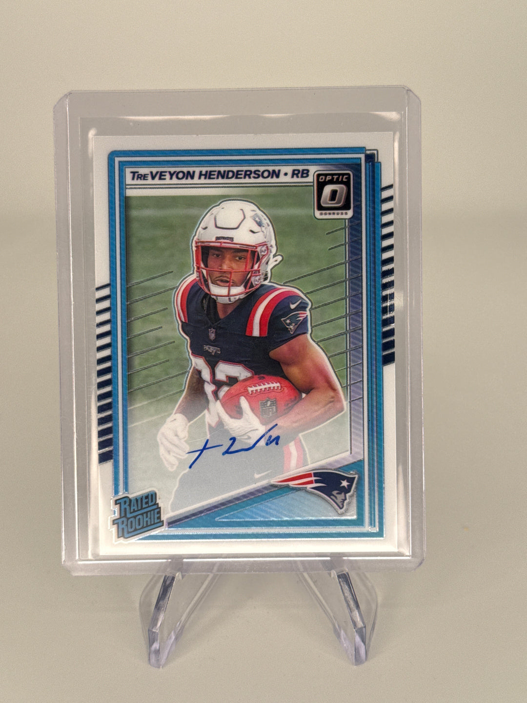 Treveyon Henderson 2025 Panini Donruss Optic Rated Rookie Auto, 048/350