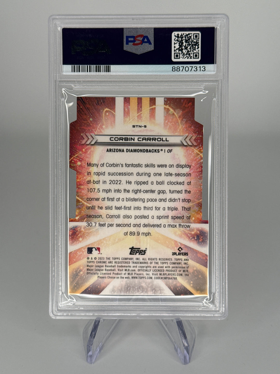 Corbin Carroll 2023 Topps Cosmic Chrome Stella Nova Case Hit Rookie, PSA 9 Mint
