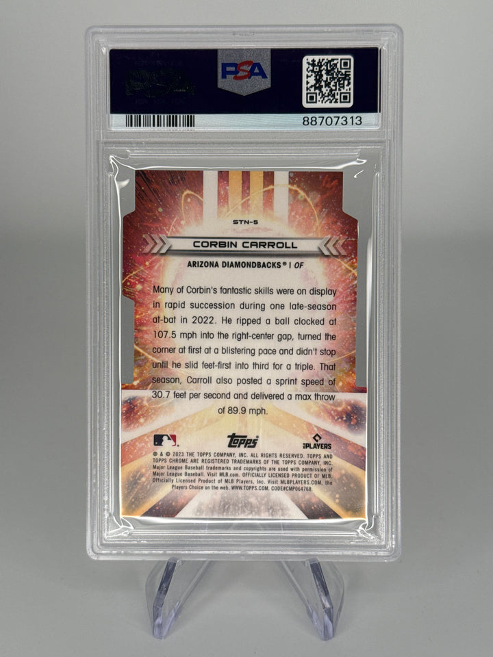 Corbin Carroll 2023 Topps Cosmic Chrome Stella Nova Case Hit Rookie, PSA 9 Mint