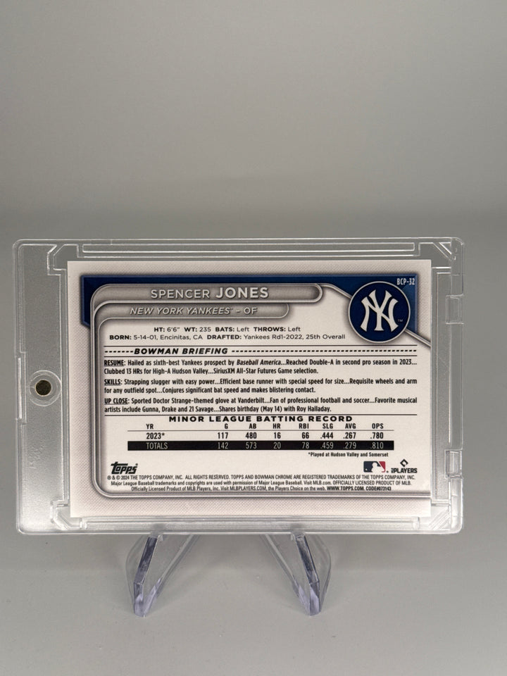 Spencer Jones 2024 Bowman Chrome Sapphire Orange Refractor, 06/25