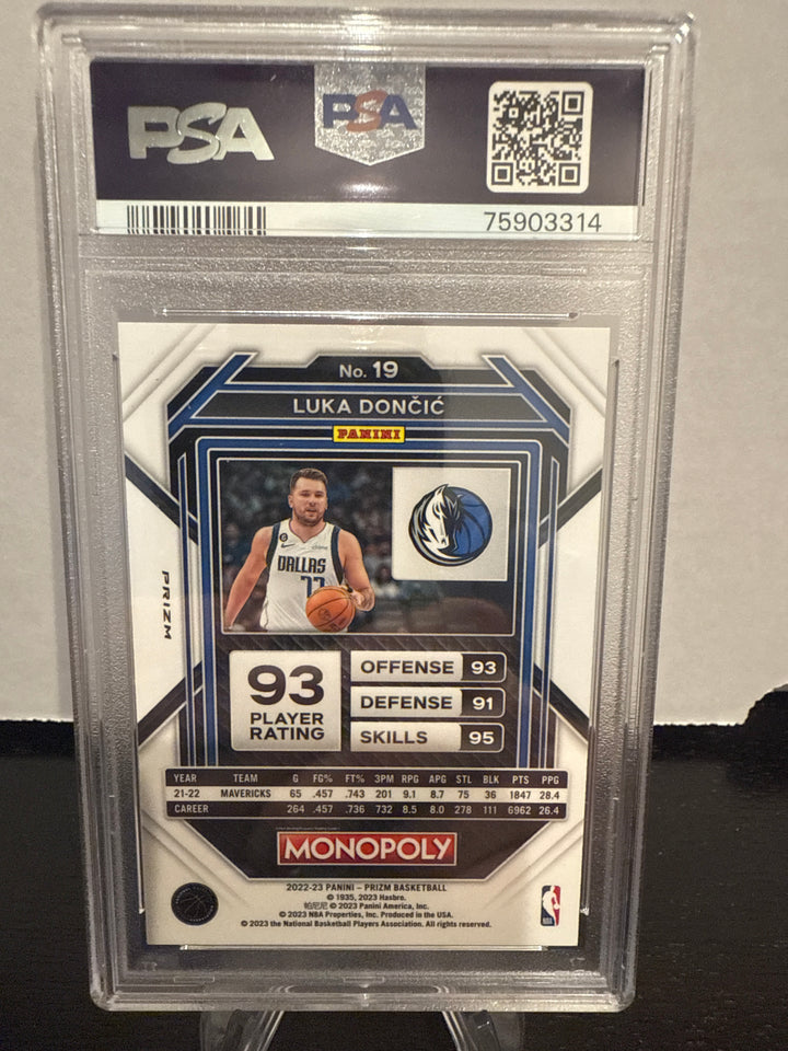 Luka Doncic 2022 Panini Prizm Monopoly Handshake Deal, PSA 9 Mint