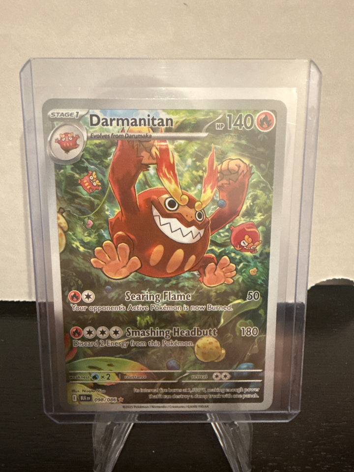 Pokemon TCG 2025 Darmanitan Black Bolt Full Art Illustration Rare, 098/086