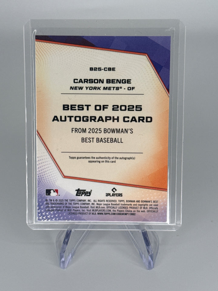 Carson Benge 2025 Bowman's Best of 2025 Auto