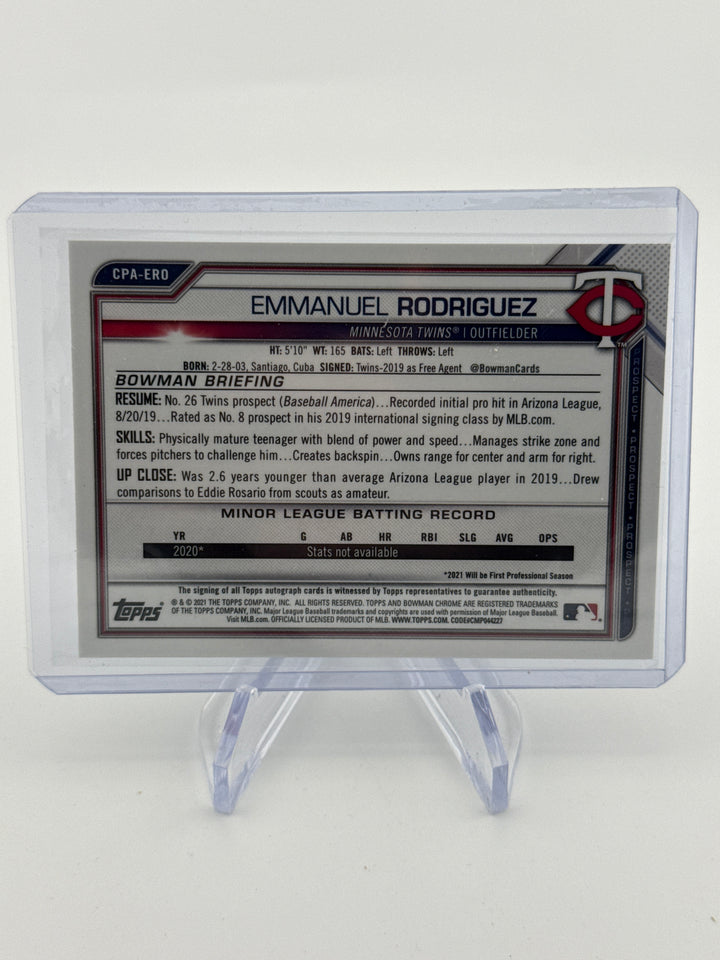 Emmanuel Rodriguez 2021 Bowman Chrome 1st Auto