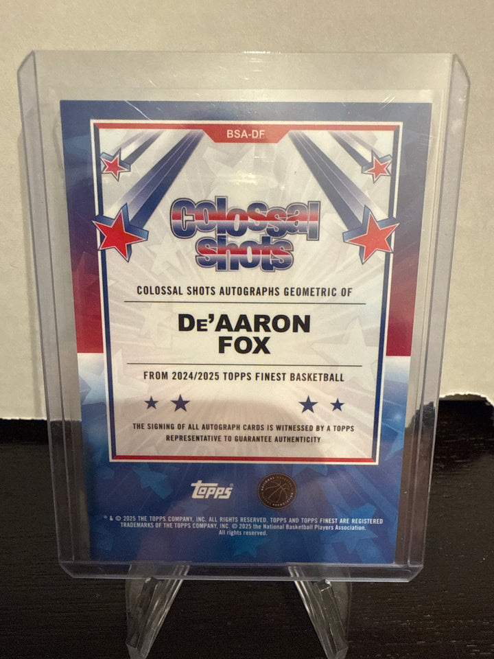 De'Aaron Fox 2025 Topps Finest Colossal Shots Auto, 03/25