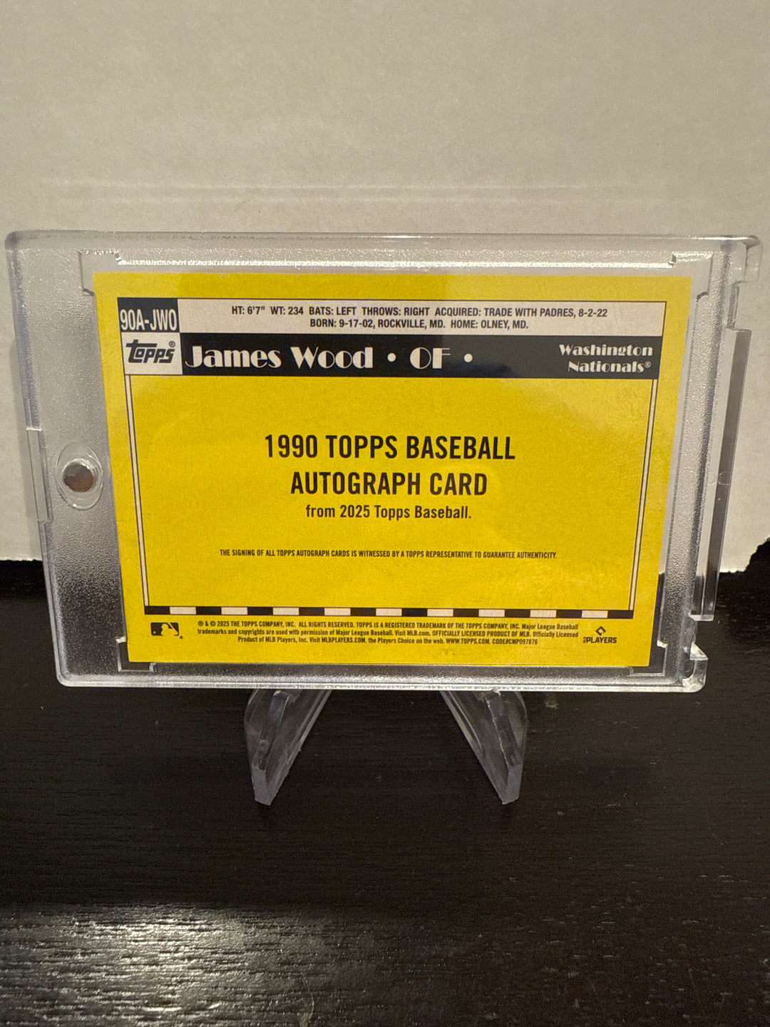 James Wood 2025 Topps 1990 Topps Baseball Rookie Auto