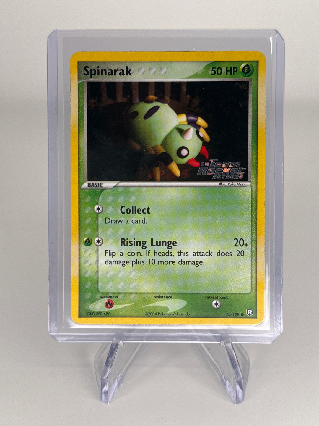 Pokemon TCG 2004 Spinarak EX Team Rocket Returns Stamped Holo, 78/109