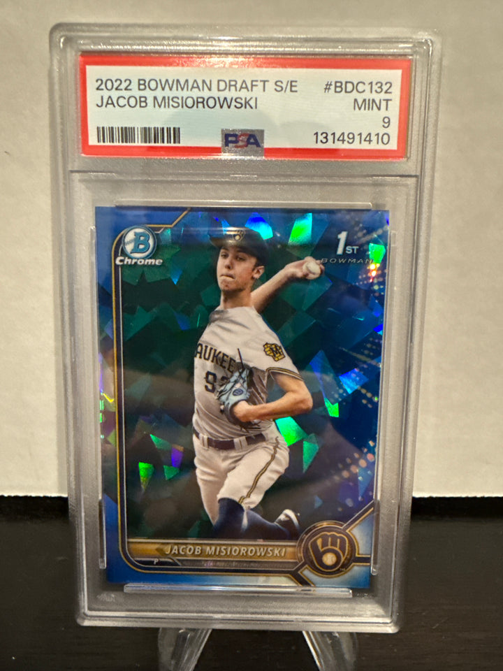 Jacob Misiorowski 2022 Bowman Draft Sapphire 1st, PSA 9 Mint