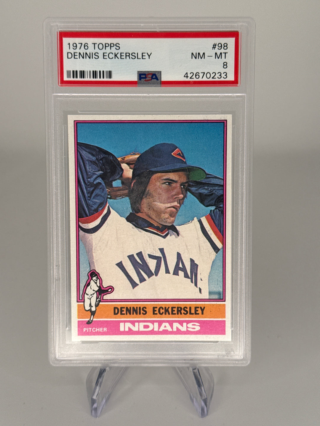 Dennis Eckersley 1976 Topps Rookie, PSA 8