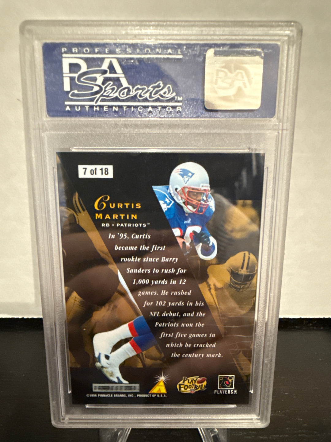 Curtis Martin 1996 Pinnacle Zenith Z-Team, PSA 10 Gem Mint