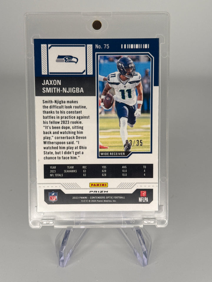 Jaxon Smith-Njigba 2023 Panini Donruss Optic Contenders Green Pulsar Rookie, 03/35