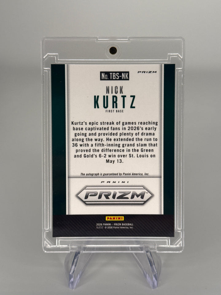 Nick Kurtz 2026 Panini Prizm Silver Prizm Auto