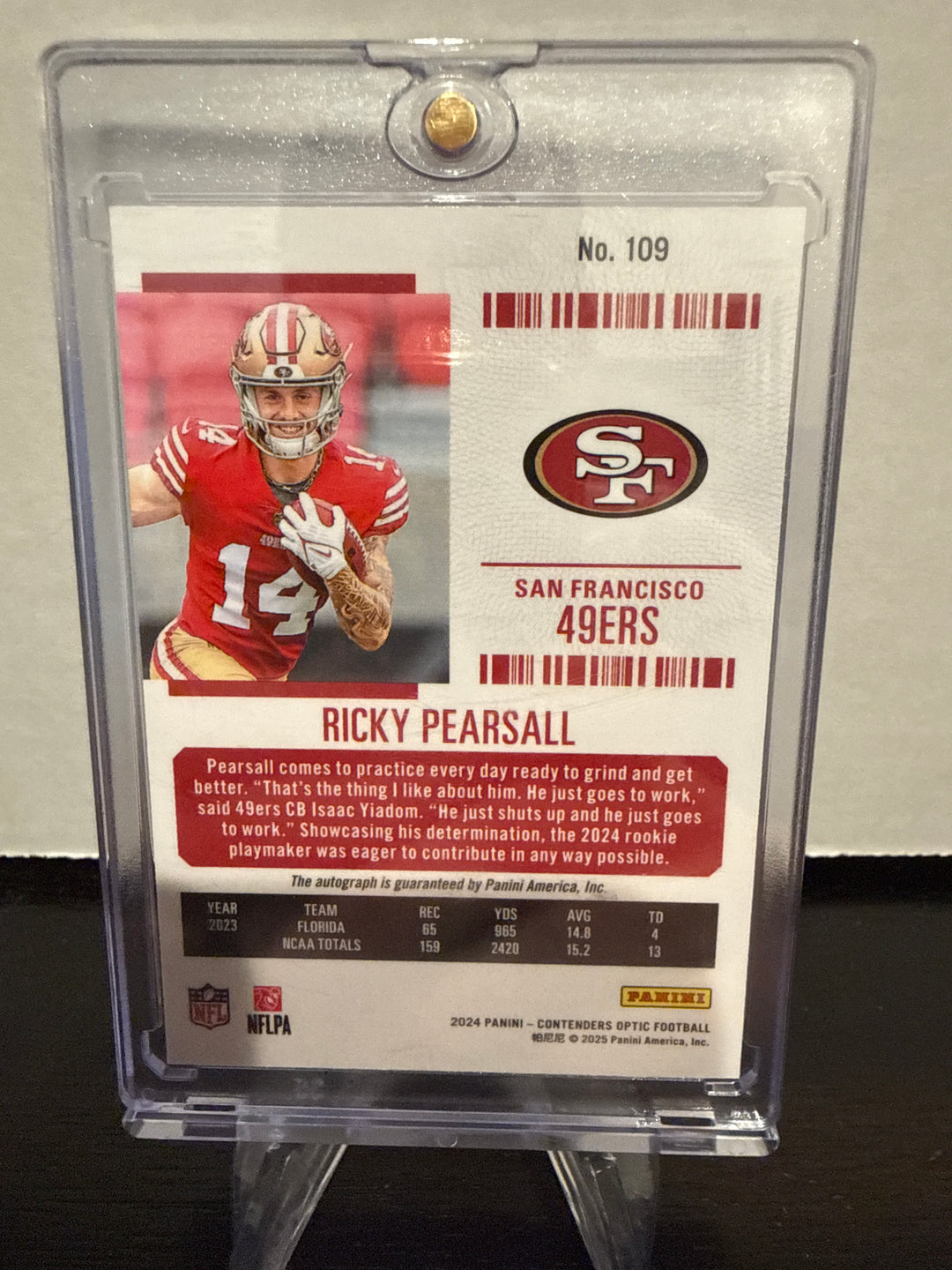 Ricky Pearsall 2024 Panini Contenders Optic Rookie Auto