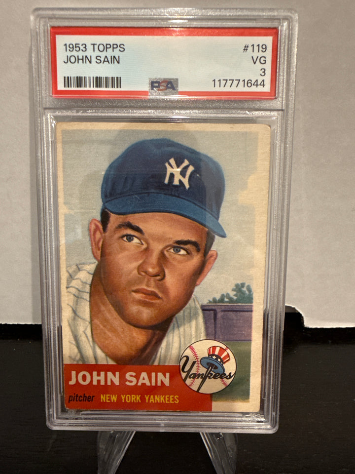 John Sain 1953 Topps, PSA 3