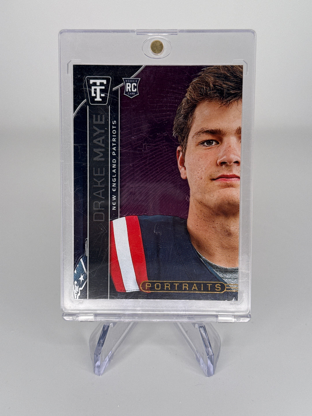 Drake Maye 2024 Panini Totally Certified Portraits Purple Rookie, 154/199
