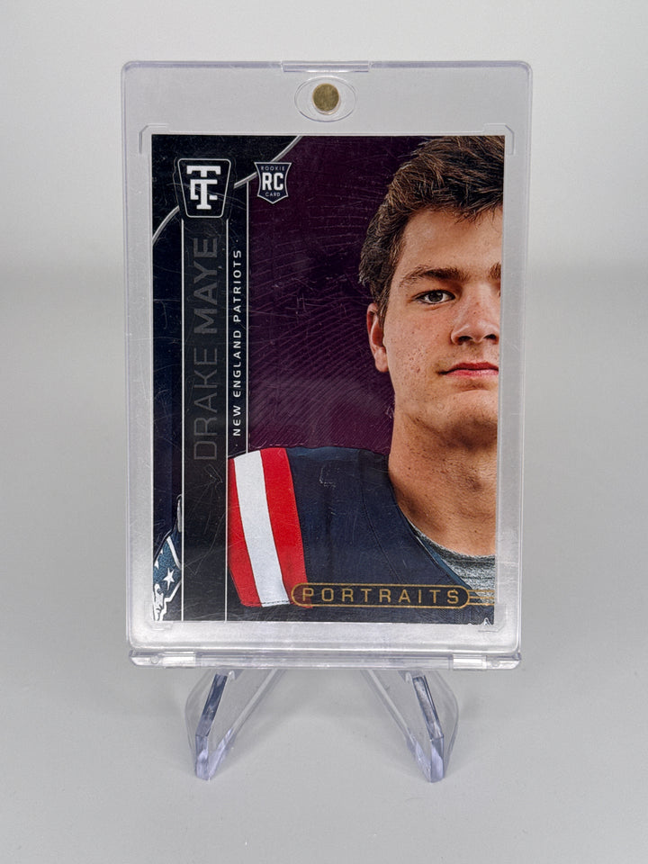 Drake Maye 2024 Panini Totally Certified Portraits Purple Rookie, 154/199