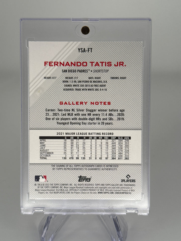 Fernando Tatis 2022 Topps Gallery Error Juan Soto Auto