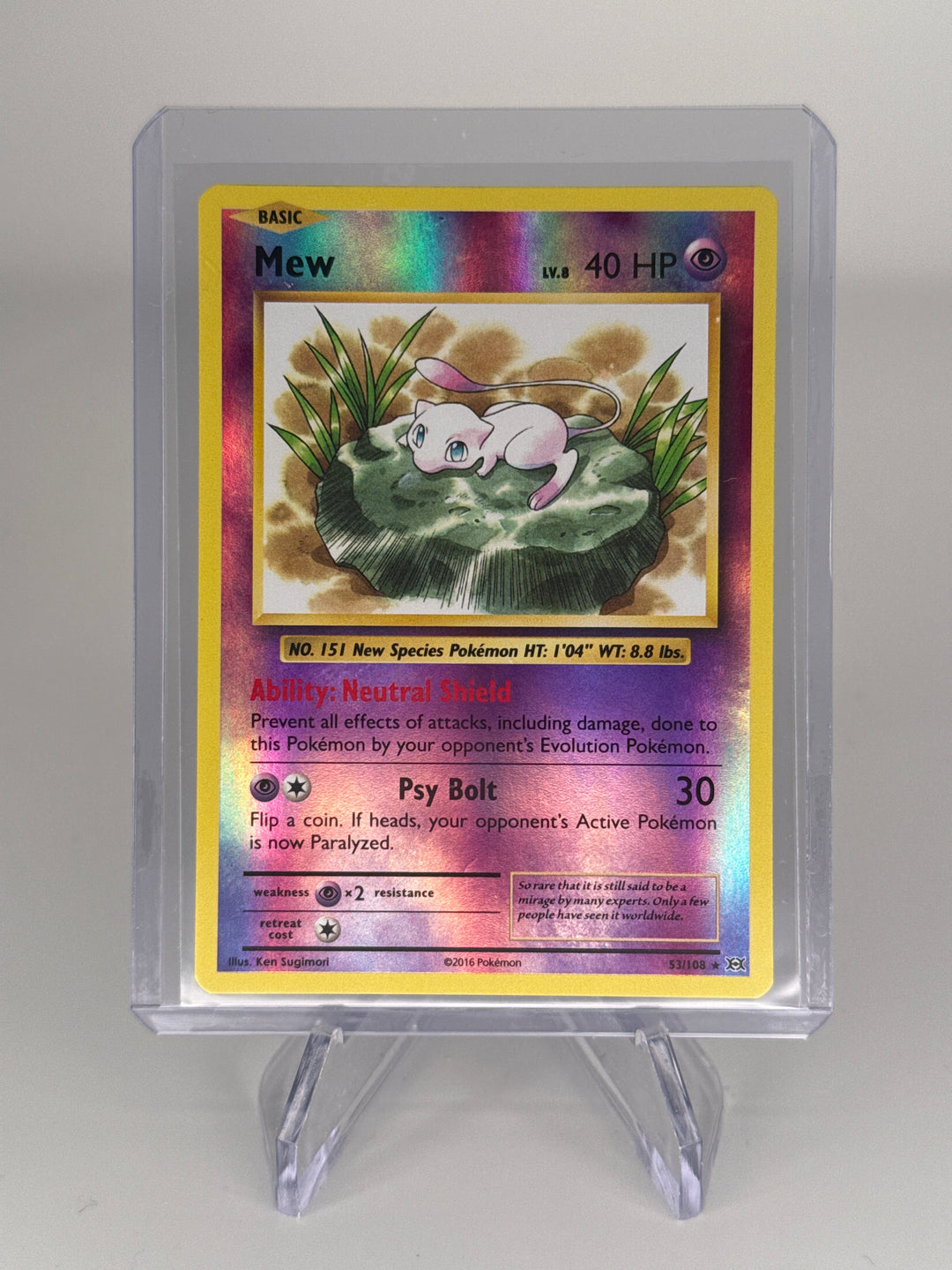 Pokemon TCG 2016 Mew XY Evolutions Reverse Holo, 53/108
