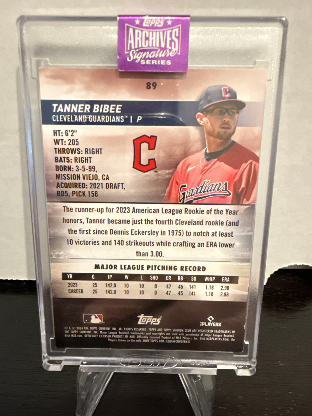 Tanner Bibee 2025 Topps Archives Signature Series 1/1 Autograph