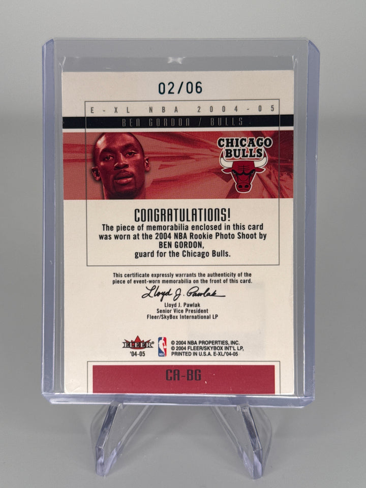 Ben Gordon 2004 Fleer Skybox E-XL Court Authentics Relic, 02/06