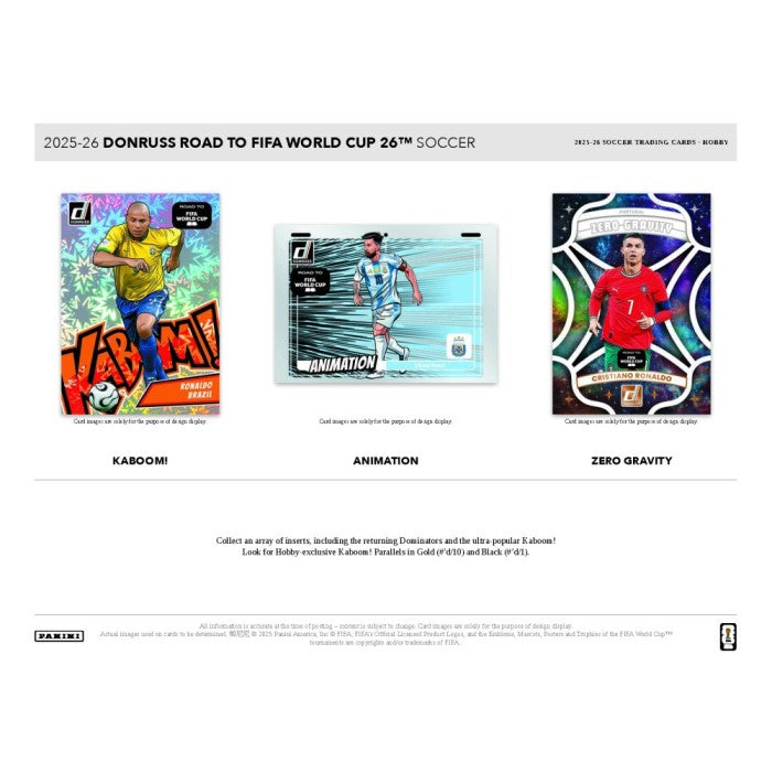 Three soccer trading card packages with different designs on a white background.