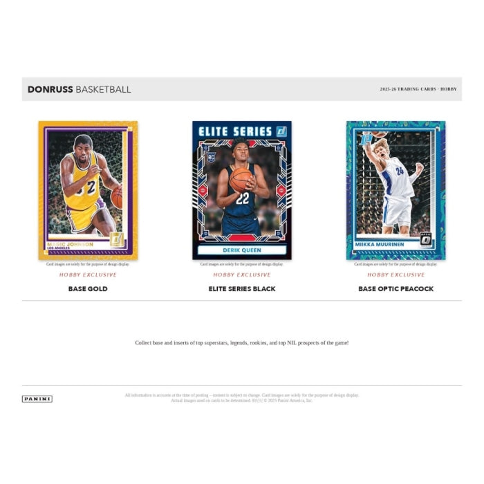 Three basketball trading cards from Donruss on a white background