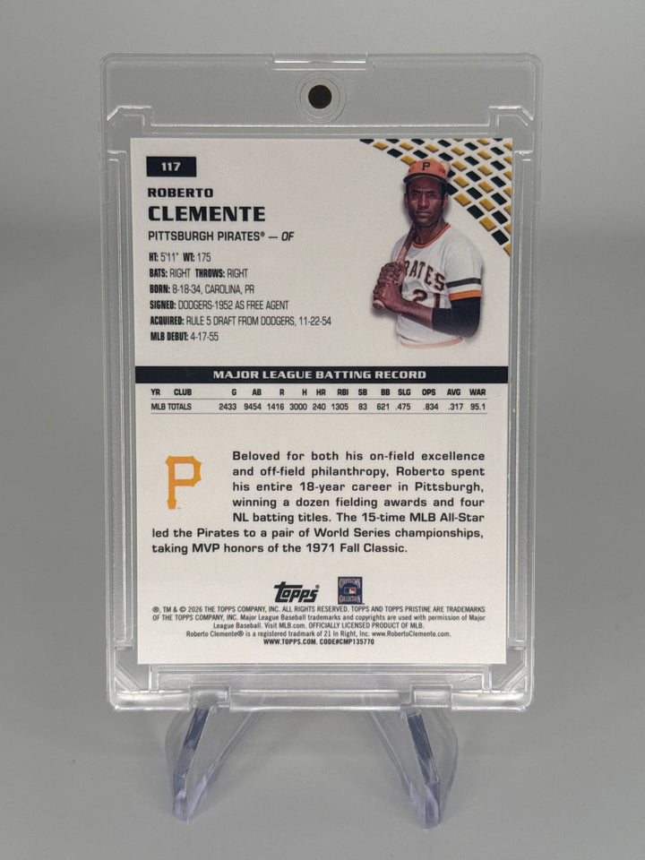 Roberto Clemente 2026 Topps Pristine Orange Refractor, 16/25