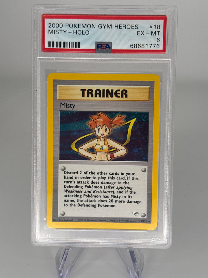 Pokemon TCG 2000 Misty Gym Heros Holo, 18/132, PSA 6