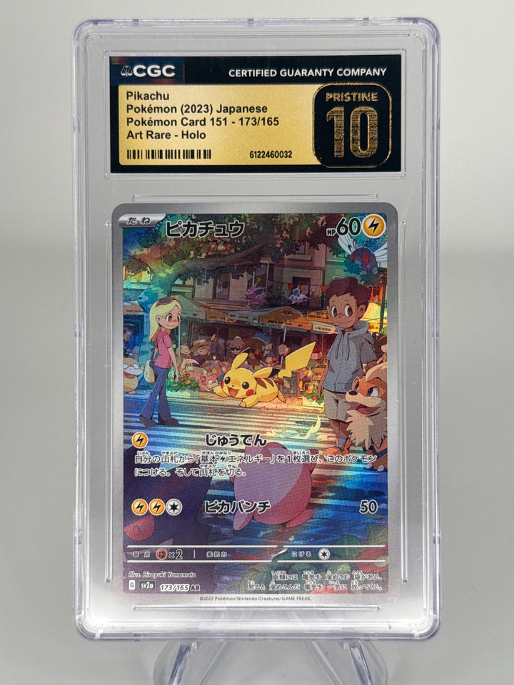 Pokemon TCG 2023 Japanese Pikachu 151 Art Rare Full Art, 173/165, CGC 10 Pristine
