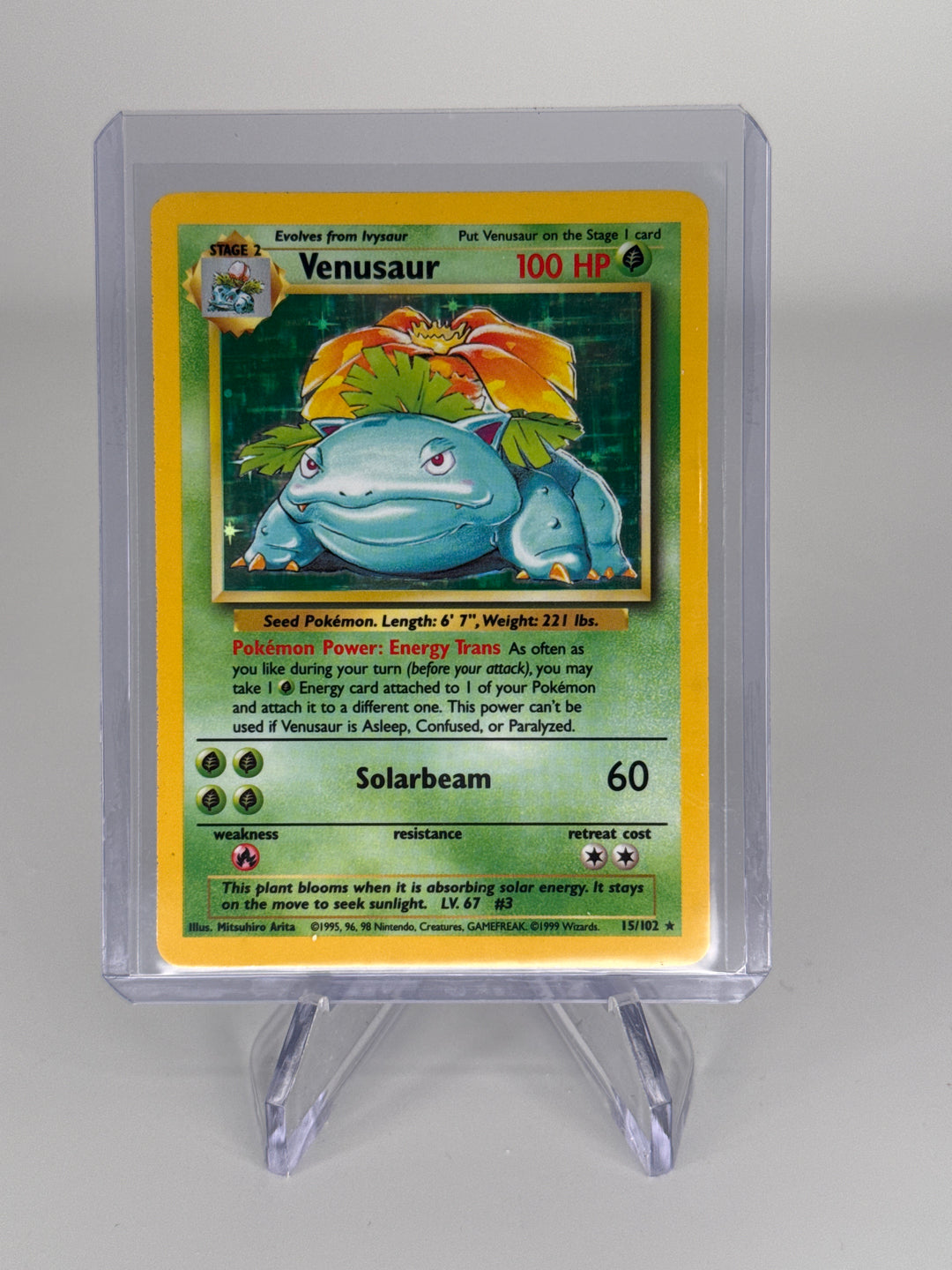 Pokemon TCG 1999 Venusaur Base Set Holo, 15/102