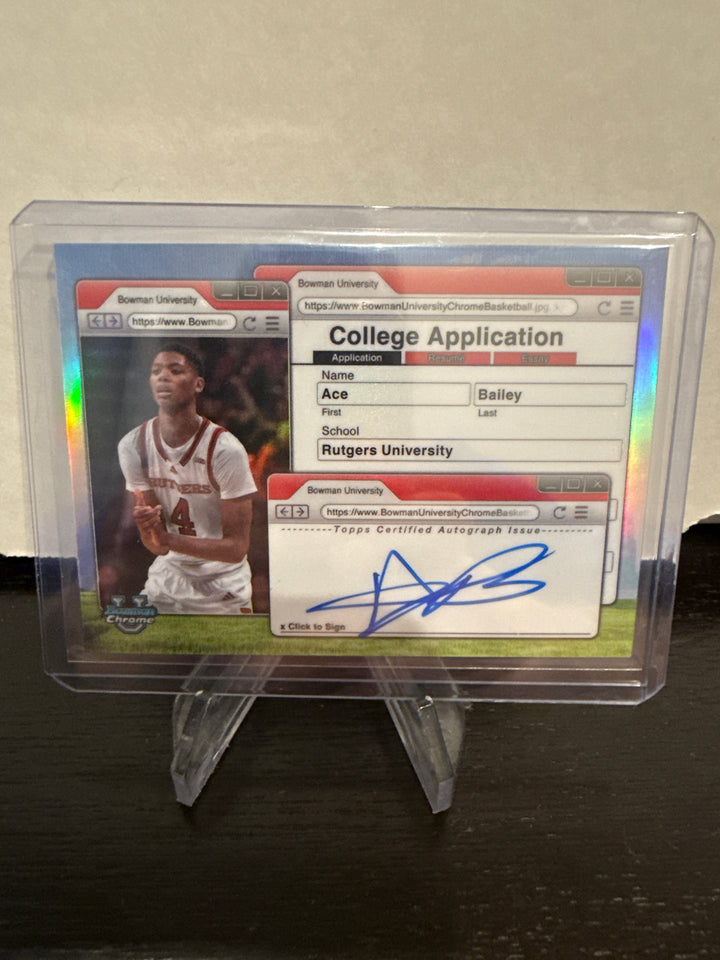 Ace Bailey 2025 Bowman Chrome University College Application Auto