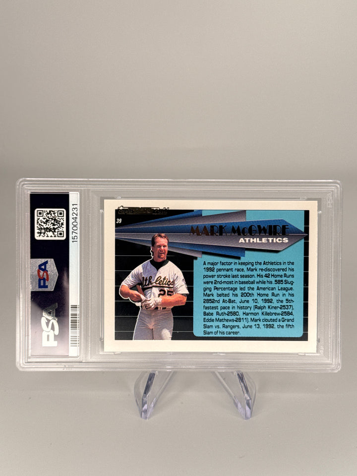 Mark McGwire 1993 Topps Black Gold, PSA 9 Mint