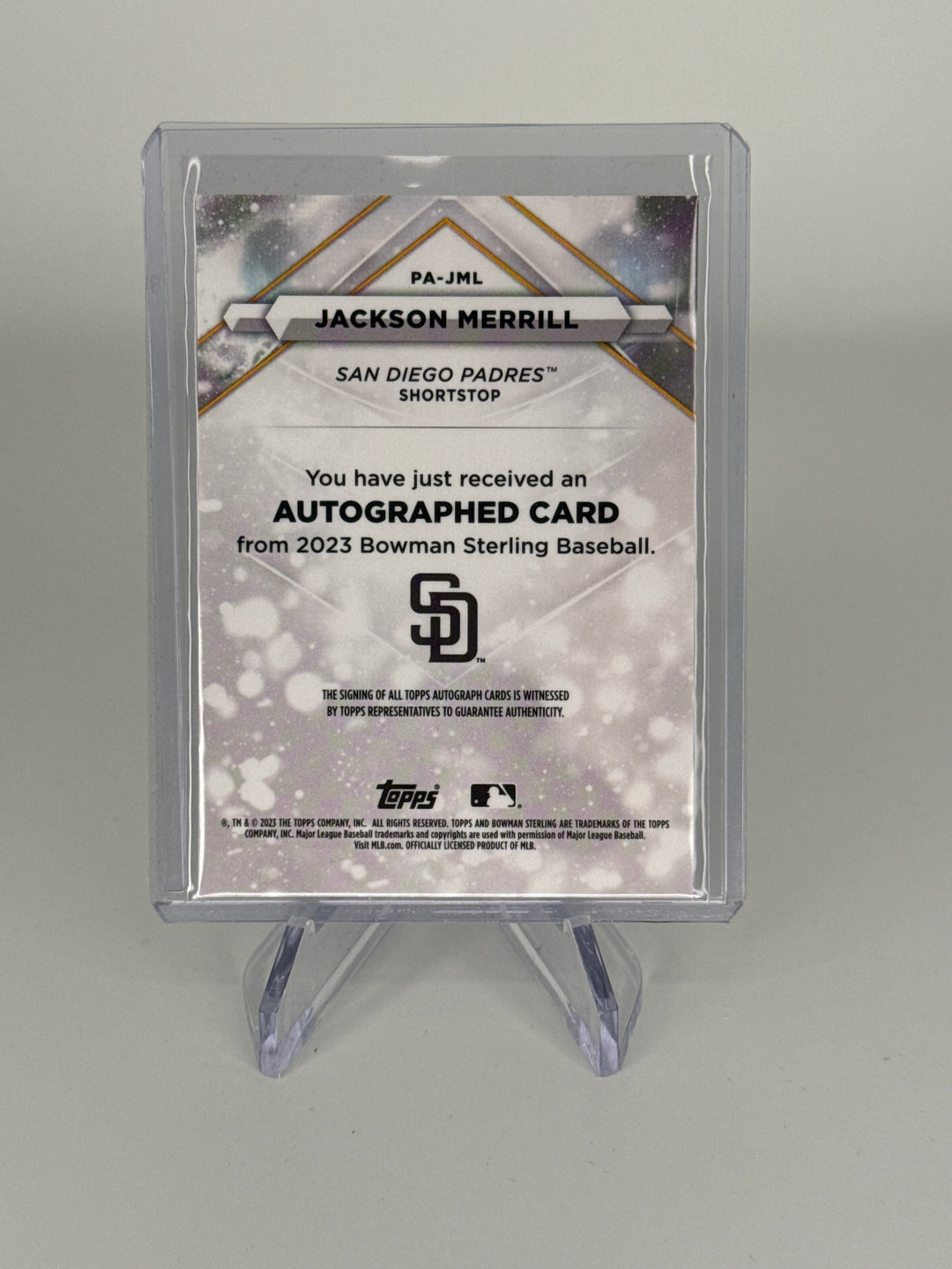 Jackson Merrill 2023 Bowman Sterling Prospect Auto