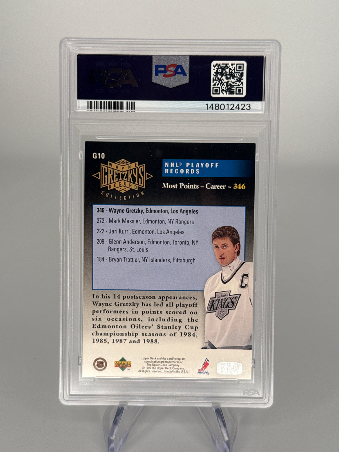 Wayne Gretzky 1995 Upper Deck Gretzky Collection Auto, PSA 8, PSA Authentic Auto