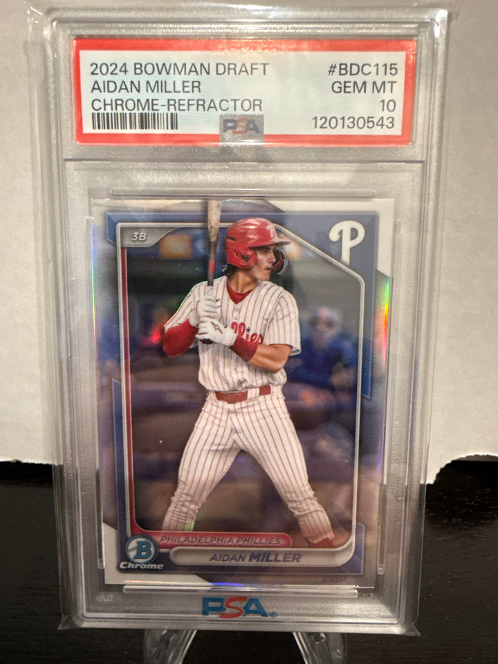 Aidan Miller 2024 Bowman Draft Chrome Refractor, PSA 10 Gem Mint