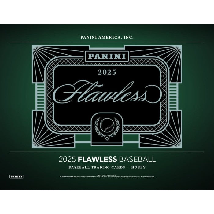 2025 Flawless Baseball trading cards packaging with Panini branding on a green background