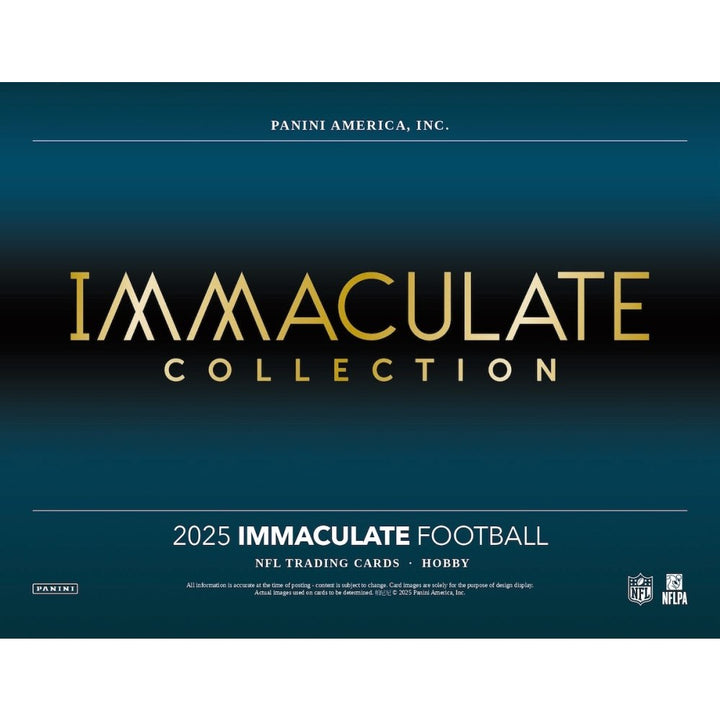 2025 Immaculate Football trading card hobby box with Panini America branding.