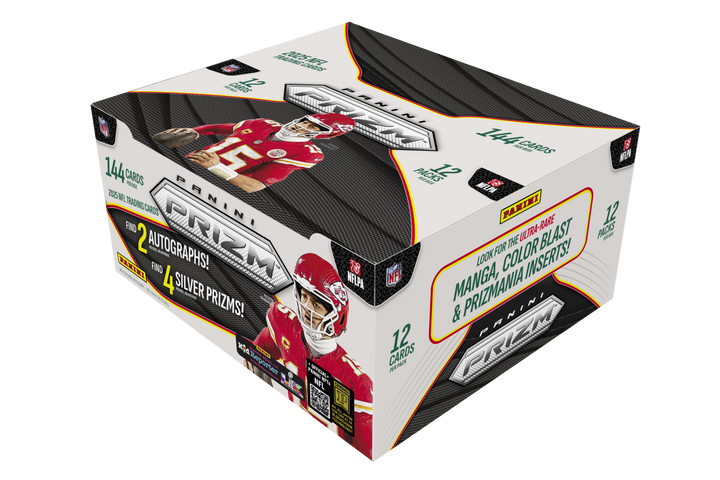 Prizm sports trading card pack with football player images on a white background