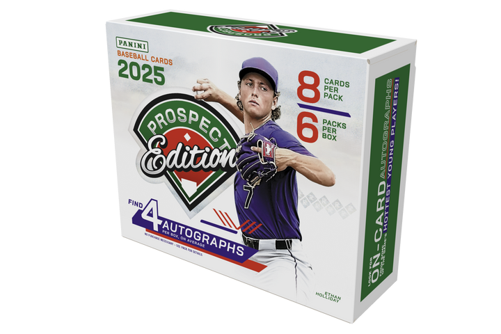 Baseball trading card pack with Panini branding on a white background