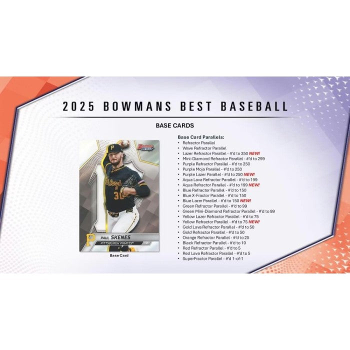 Baseball trading card pack with a player image and card details on a white background