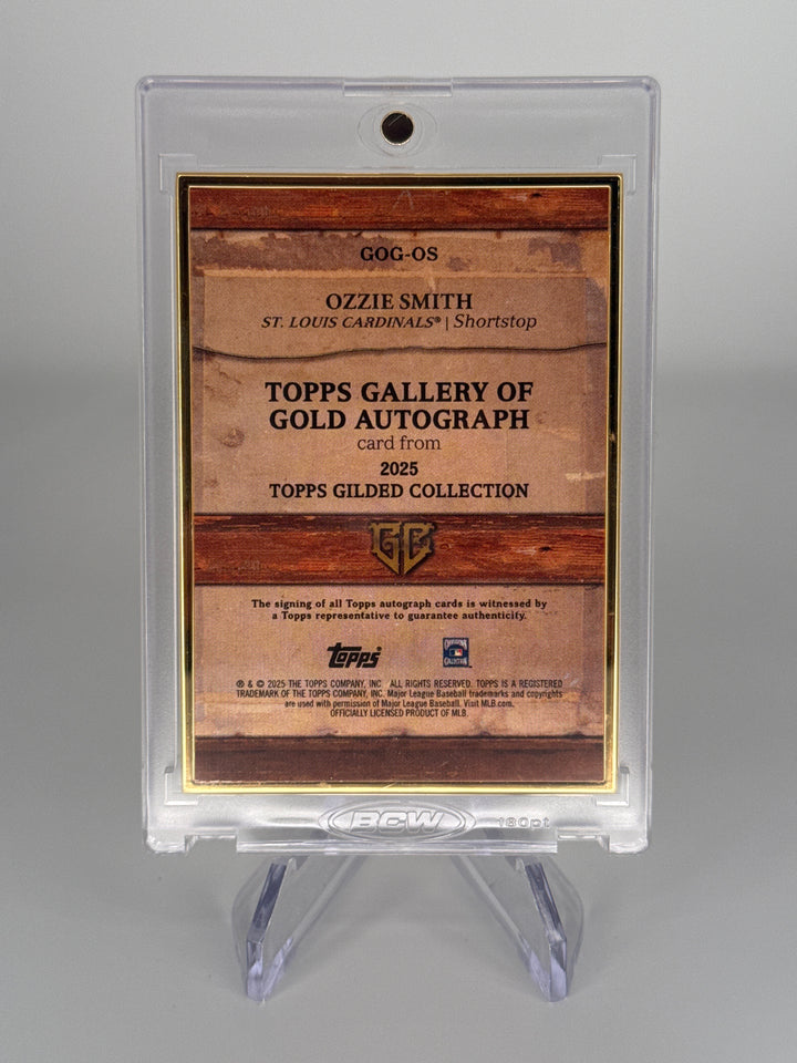 Ozzie Smith 2025 Topps Gilded Collection Gold Framed Auto, 07/10