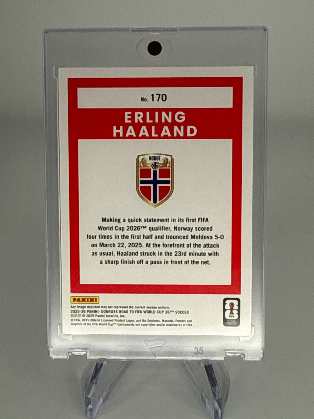 Erling Haaland 2025-2026 Panini Donruss Road to FIFA World Cup Blue Glitter, 12/49