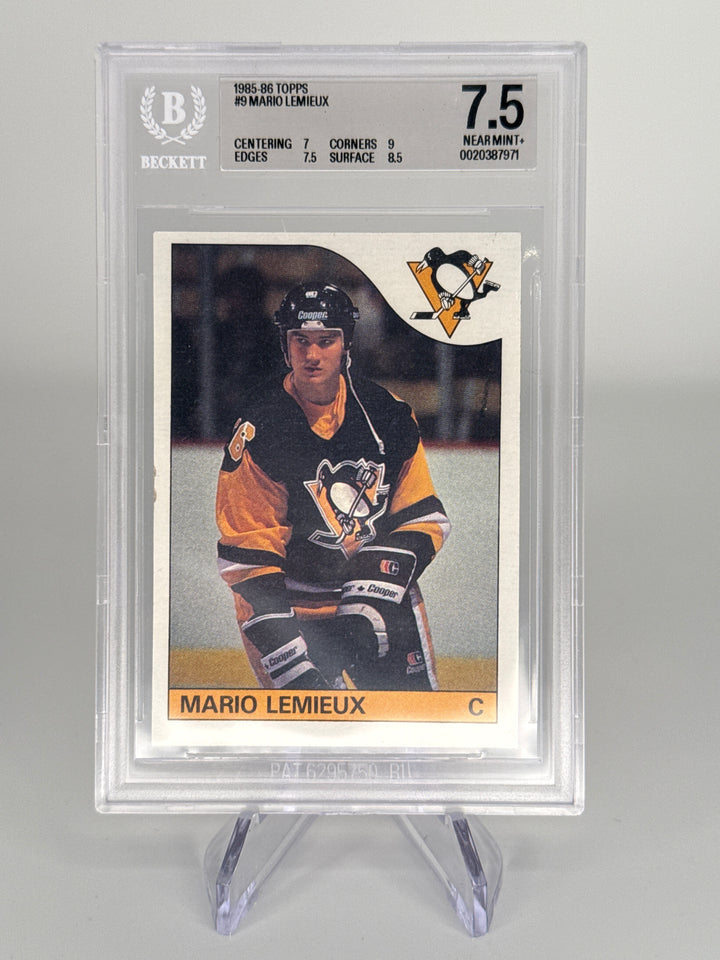 Mario Lemieux 1985 Topps Rookie, BGS 7.5