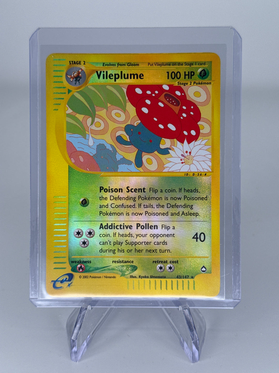 Pokemon TCG 2002 Vileplume Aquapolis Reverse Holo, 43/147