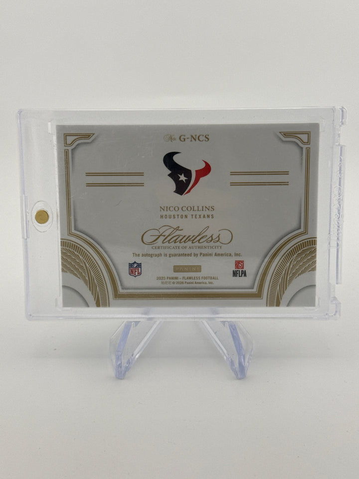 Nico Collins 2025 Panini Flawless Greats Auto, 18/20