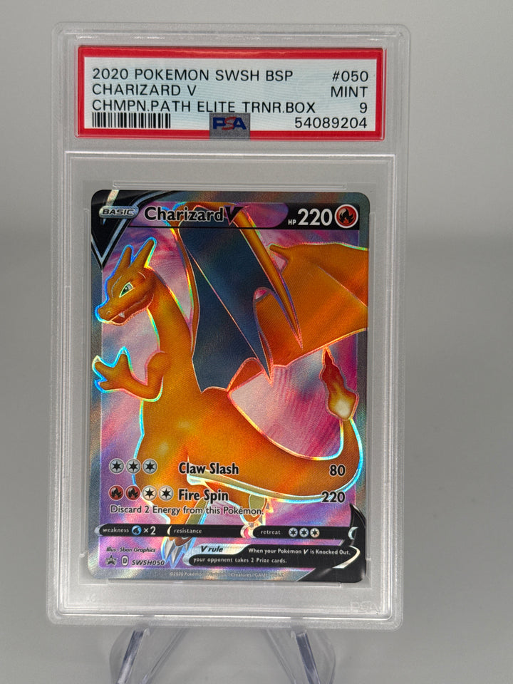 Pokémon TCG 2020 Charizard V Black Star Promo Champion Path Elite Trainer Box Holofoil, SWSH050, PSA 9 Mint