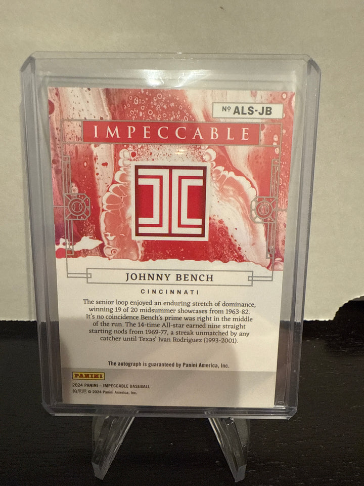 Johnny Bench 2024 Panini Impeccable All Star Selections Auto, 14/14