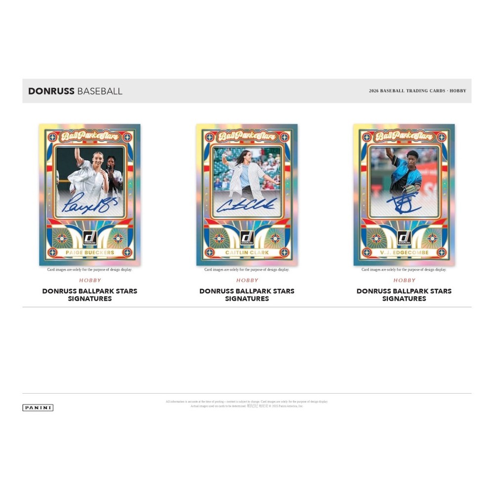 Three Donruss baseball trading cards featuring autographed players on a white background.