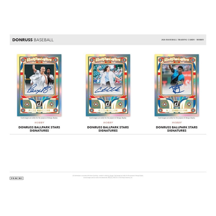 Three Donruss baseball trading cards featuring autographed players on a white background.